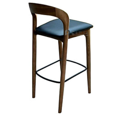 Ghế bar gỗ ash CB NEVA-65W Nội thất Capta Ghế đảo bếp gỗ kiểu dáng sắt xảo cao 65 cm có nệm da pvc màu đen hiện đại tại HCM