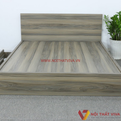 Giường Ngủ Gỗ MDF Phủ Melamine Cao Cấp Viva Màu Nết Học Kéo