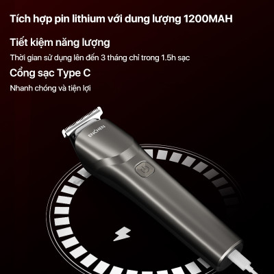 Tông đơ cắt tóc đa chức năng Enchen Beardo2 chất liệu thép không gỉ nhiều cữ linh hoạt - Hàng chính hãng