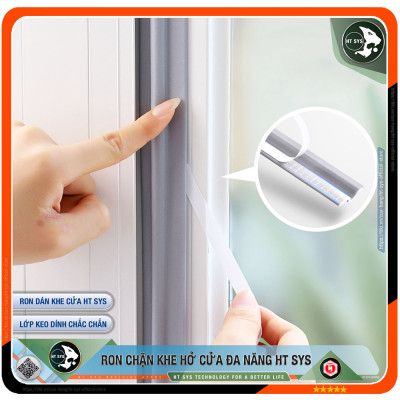 Ron Chặn Khe Cửa HT SYS - Chất Liệu PU Và PE Cải Tiến - Ron Chặn Khe Cửa, Chân Cửa, Khung Cửa - Ngăn Gió Lùa, Cách Âm, Chống Bụi, Ngăn Côn Trùng, Chống Thoát Khí Điều Hòa, Chống Va Đập Cửa - Hàng Chính Hãng