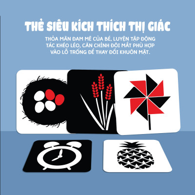 Sách - Thẻ Siêu Kích Thích Thị Giác Cho Trẻ Sơ Sinh - Bộ Thẻ Giúp Bé 0-3 Tuổi Phát Triển Toàn Diện