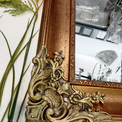 Gương soi Kibath khung màu vàng đồng kT 60x80 cm, KB-134