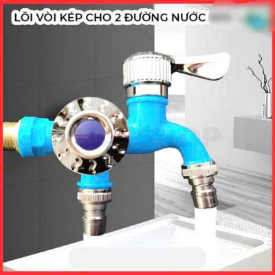 Vòi Nước Đôi Chia Nước – Dùng Cho Máy Giặt, Rửa Chén, Tưới Cây