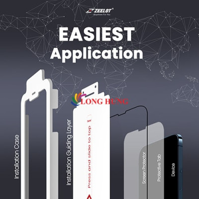 Dán màn hình cường lực Full viền chống vân tay Zeelot SOLIDsleek dành cho iPhone 13 Series (hỗ trợ Kit dán) - Hàng chính hãng