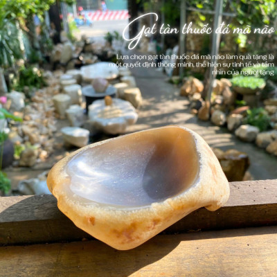 Gạt tàn thuốc đá mã não NHASAN GTT02 Sang Trọng & Độc Đáo nặng 500gr (KT: 9 x 12cm)