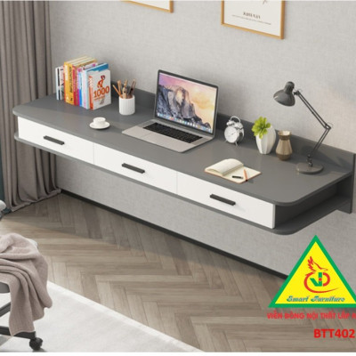 Bàn làm việc, bàn trang điểm treo tường bằng gỗ BTT402 - Nội thất lắp ráp Viễn Đông Adv 
