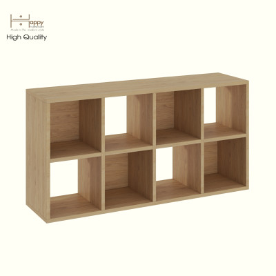 HAPPY FURNITURE , Kệ sách 8 ngăn - CHANN, KSA_101 , 106cm x 28cm x 54cm DxRxC