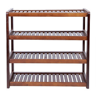 Kệ giày dép gỗ tự nhiên 4 tầng rộng 60cm (nâu)
