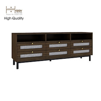 [Happy Home Furniture] ROTAN, Kệ TV 6 ngăn kéo - chân sắt , 150cm x 40cm x 57cm ( DxRxC), KTV_034