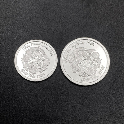 Đồng Xu Đánh Gió Cạo Gió Rồng 2024 Bạc Ta Nguyên Chất S99 Đường Kính 3cm Chính Hãng Bạc Hiểu Minh XDG32