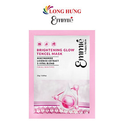 Mặt nạ vải sinh học Emmié By Happyskin Brightening Glow Tencel Mask (1 miếng/5 miếng) - Hàng chính hãng