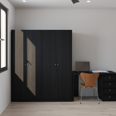 HAPPY FURNITURE , Tủ quần áo 4 cửa mở - DALEY ,TCM_281 , 160cm x 58cm x 190cm DxRxC