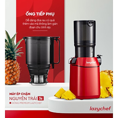 Máy Ép Chậm Nguyên Quả 3S Lazychef 200W Dòng Premium, Máy Ép Trái Cây, Tháo Lắp 3S,Công Nghệ Ép Lạnh, hàng chính hãng
