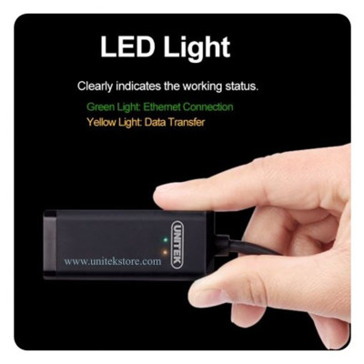 Cáp chuyển đổi USB 2.0 to LAN/RJ45/Ethernet Unitek Y-1468BK - Hàng chính hãng