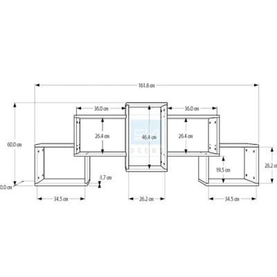 Kệ Treo Tường BOLD Chọn Màu Trắng/Đen Tundo CTKT204 KT 161,8cm x 60cm x 20cm