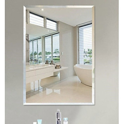 Gương chữ nhật treo tường phòng tắm, hình ảnh chân thật 3D 600x450 mm