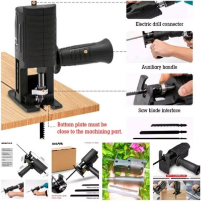 BỘ CHUYỂN ĐỔI TỪ MÁY KHOAN THÀNH MÁY CƯA GỖ SẮT CƯA LỘNG ĐA NĂNG THUẬN TIỆN