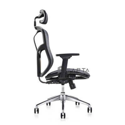 Ghế công thái học CM4502-M Nội thất Capta Ghế xoay văn phòng dành cho Giám đốc lưng và nệm lưới khung nhựa tay nhựa bọc da PU 