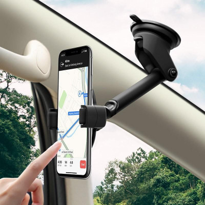 Giá đỡ kiêm bộ Sạc Không Dây Trên Xe Hơi HOCO S12 Dành cho điện thoại iPhone iP Huawei Samsung Oppo - Hàng chính hãng