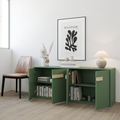 HAPPY FURNITURE , Tủ lưu trữ 4 cửa mở - SPACE, TCM_239 , 160cm x 40cm x 64cm DxRxC