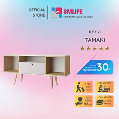 Kệ tivi gỗ công nghiệp phòng ngủ gia đình SMLIFE Tamaki