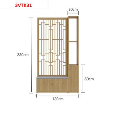 Vách ngăn phòng khách nhà bếp, Tủ kệ vách ngăn phòng 3VTK31 - Nội thất lắp ráp Viễn Đông Adv