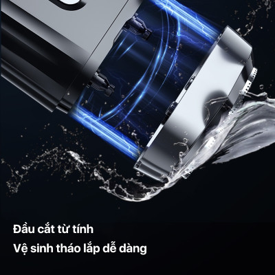 Máy cạo râu Enchen Mini 6s, Cạo râu khô & ướt nút cảm ứng, Đầu cạo nổi 28 lưỡi dao kép tự mài - Hàng nhập khẩu