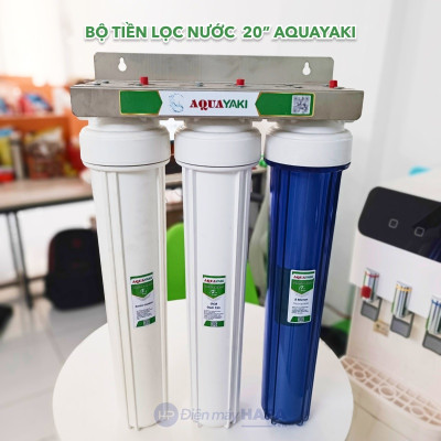 Bộ Lọc Thô 3 Cấp 20 inch AQUAYAKI AQUA-S203 Lọc Nước Đầu Nguồn, Sinh Hoạt, Bộ Lọc Thô Bán Công Nghiệp - Hàng Chính Hãng