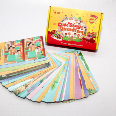 Combo Bộ thẻ trò chơi kỹ năng phát triển trí não cho bé (100 trò chơi đa dạng chủ đề cho bé)