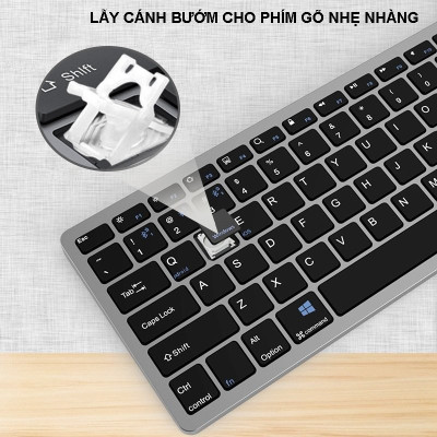 Bộ Bàn phím chuột không dây mini W616C - pin sạc TypeC- đa kết nối bluetooth 5.0 + 3.0 + Usb wireless 2.4G hàng nhập khẩu