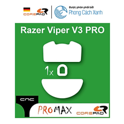 Feet chuột PTFE Corepad CNC milled Skatez PRO MAX Razer Viper V3 PRO / Razer Viper V3 (1 bộ) - Hàng Chính Hãng