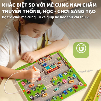 Bảng gỗ mê cung, bảng chữ cái cho bé Mideer Magnetic Maze · Parking Lot