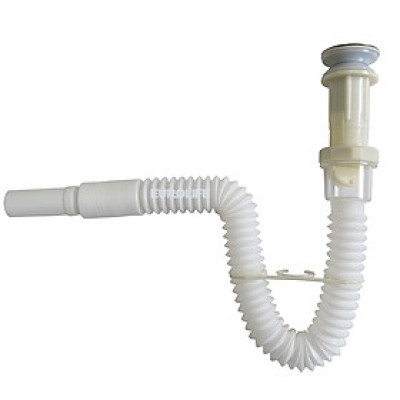 Bộ xả lavabo Inox ống lò xo nhựa linh hoạt Eurolife EL-BX02 (Trắng)