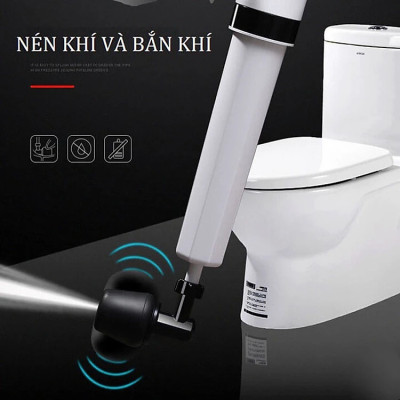Dụng Cụ Thông Tắc Bồn Cầu, Chậu Rửa Bát, Bồn Tắm - Súng cao áp thông tắc nhà vệ sinh, đường ống nước bằng Khí Nén AGT Cực Mạnh 6-8kg - Nhựa ABS Cao Cấp - HÀNG CHÍNH HÃNG