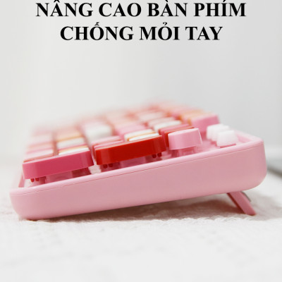 Bàn phím và chuột MOFII SWEET DM kết nối bằng chip USB 2.4G và BLUETOOTH với thiết kế nút tròn và màu sắc vô cùng dễ thương - Hàng Chính Hãng