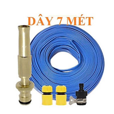 ️ Bộ dây vòi xịt nước rửa xe, tưới cây , tăng áp 3 lần, loại 7m,10m 206587 cút sập,nối đen+ đai