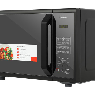 Lò vi sóng mặt gương Toshiba 25 lít MM-EM25PE(BM) - Công suất 800W - 11 mức công suất, Thực đơn tự động - Hàng chính hãng - Bảo hành 12 tháng chính hãng, chất lượng Nhật Bản