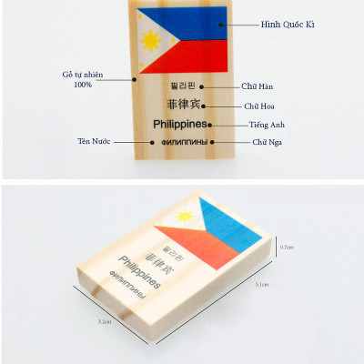 100 Quân Domino Cờ Các Quốc Gia, Xếp Hình Tập Nhận Biết Quốc Kì, Đồ Chơi Bằng Gỗ Tự Nhiên - Hàng Chính Hãng miDoctor