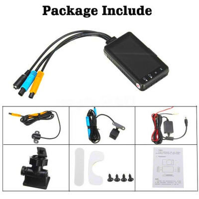 Camera Hành Trình Xe Máy 2 Mắt FHD 1080P MH IPS 3.0 Inch IP68/Night Vision/32GB - Ghi Hình Cùng Lúc Trước Và Sau Xe