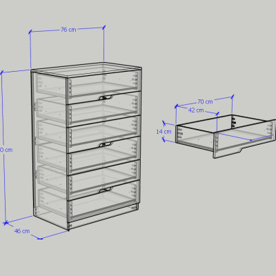 [Happy Home Furniture] DASH , Tủ đựng đồ - 6 ngăn kéo , 76cm x 46cm x 120cm ( DxRxC), THK_054