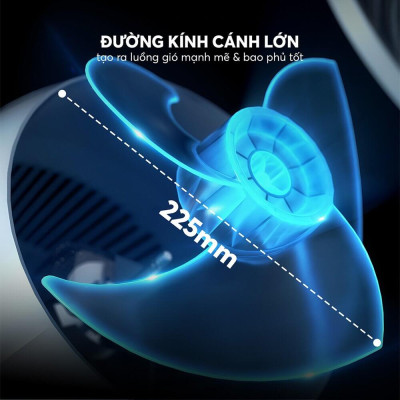 Quạt sạc tuần hoàn không khí Elmich CFE-8786, dung lượng pin lớn, hoạt động liên tục tới 10h, tạo nên luồng gió mạnh,  di chuyển linh hoạt 90° theo chiều ngang tạo luồng gió đa chiều, làm mát nhanh, dễ chịu - Hàng chính hãng