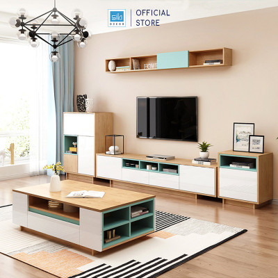 Set Kệ Tivi, Bàn Trà, Tủ gỗ, Kệ Treo Tường Hiện Đại Đa Màu Sắc Thương Hiệu SIB Decor TV81