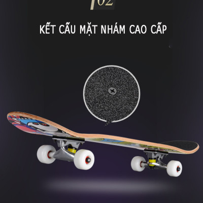 Ván Trượt Thể Thao Mặt Nhám Kích Thước 80cm Chịu Lực 120kg Đại Nam Sport + Kèm Túi Đựng Ván (Chọn Màu)