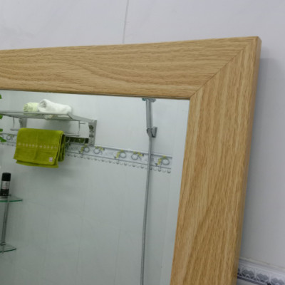 Gương soi Kibath khung vân gỗ 5 phân KT 60x80 cm