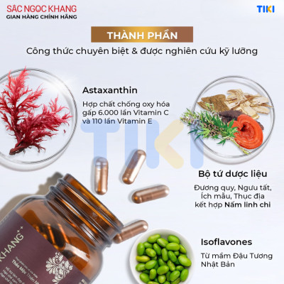 Bộ đôi trong uống - ngoài thoa Sắc Ngọc Khang: Sắc Ngọc Khang ++ (60 viên) + Kem dưỡng da ban đêm 10g