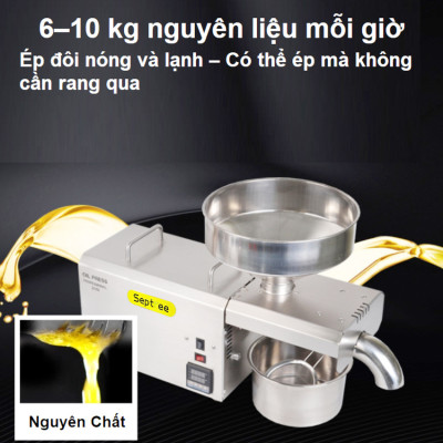 Máy ép dầu ăn thực vật chuyên nghiệp dùng trong gia đình, hộ kinh doanh, nhà hàng, khách sạn. Thương hiệu Mỹ cao cấp Septree - S8. HÀNG CHÍNH HÃNG