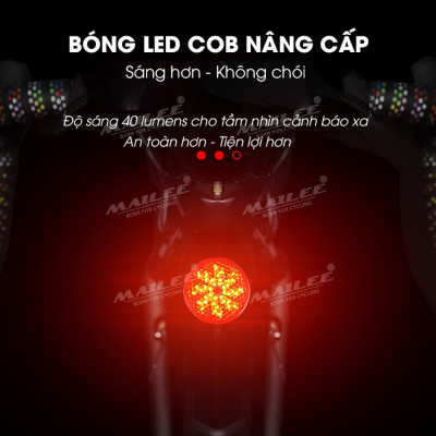 Đèn hậu cảnh báo xe đạp gắn sau CỐI XAY GIÓ AQ-113 dung lượng 500mAh 8 chế độ cảnh báo, sạc USB, chống nước IPX4 - Mai Lee