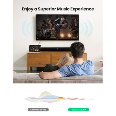 Ugreen UG80849AV170TK 5M Màu Đen Đầu cáp Màu Nâu Cáp chuyển đổi âm thanh 3.5mm sang 2 cổng RCA - HÀNG CHÍNH HÃNG