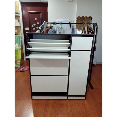 Tủ Giày Thông Minh Bằng Nhựa 3 Tầng Kèm Ngăn Mũ Bảo Hiểm Nội Thất Nhựa Đài Loan