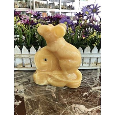 Tượng con Chuột giáp phong thủy đá ngọc hoàng long trang trí phòng khách, bàn làm việc - Cao 20 cm